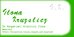 ilona kruzslicz business card